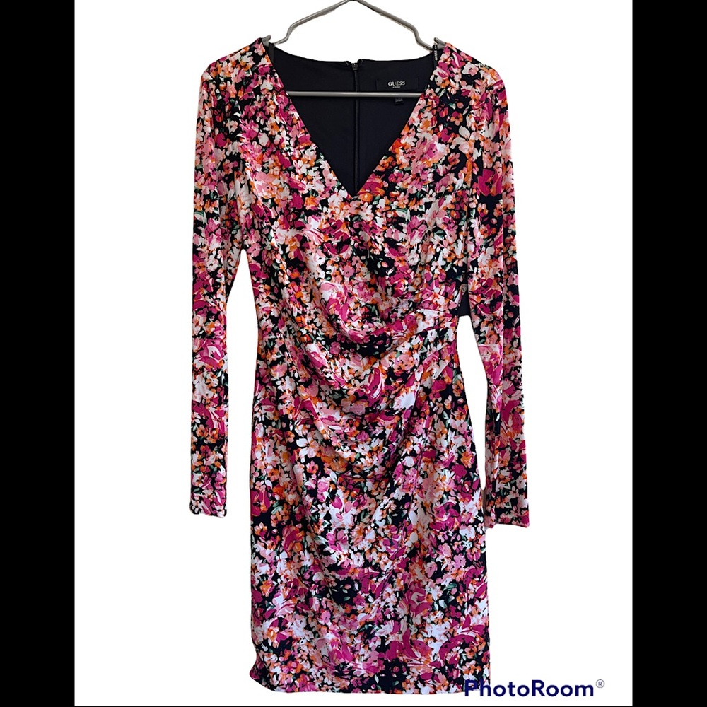 Guess Multi Color long Sleeve dress size 8 NWT